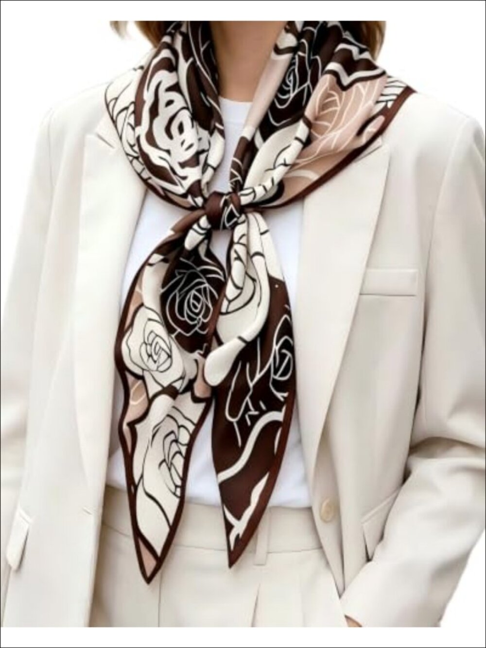 Triangle Satin Scarf Belt Women's Neck Wrap Shawl Hair Accessory